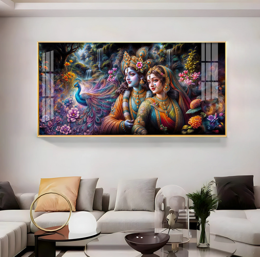 Radha & Krishna Masterpiece Premium Acrylic Horizontal Wall Art