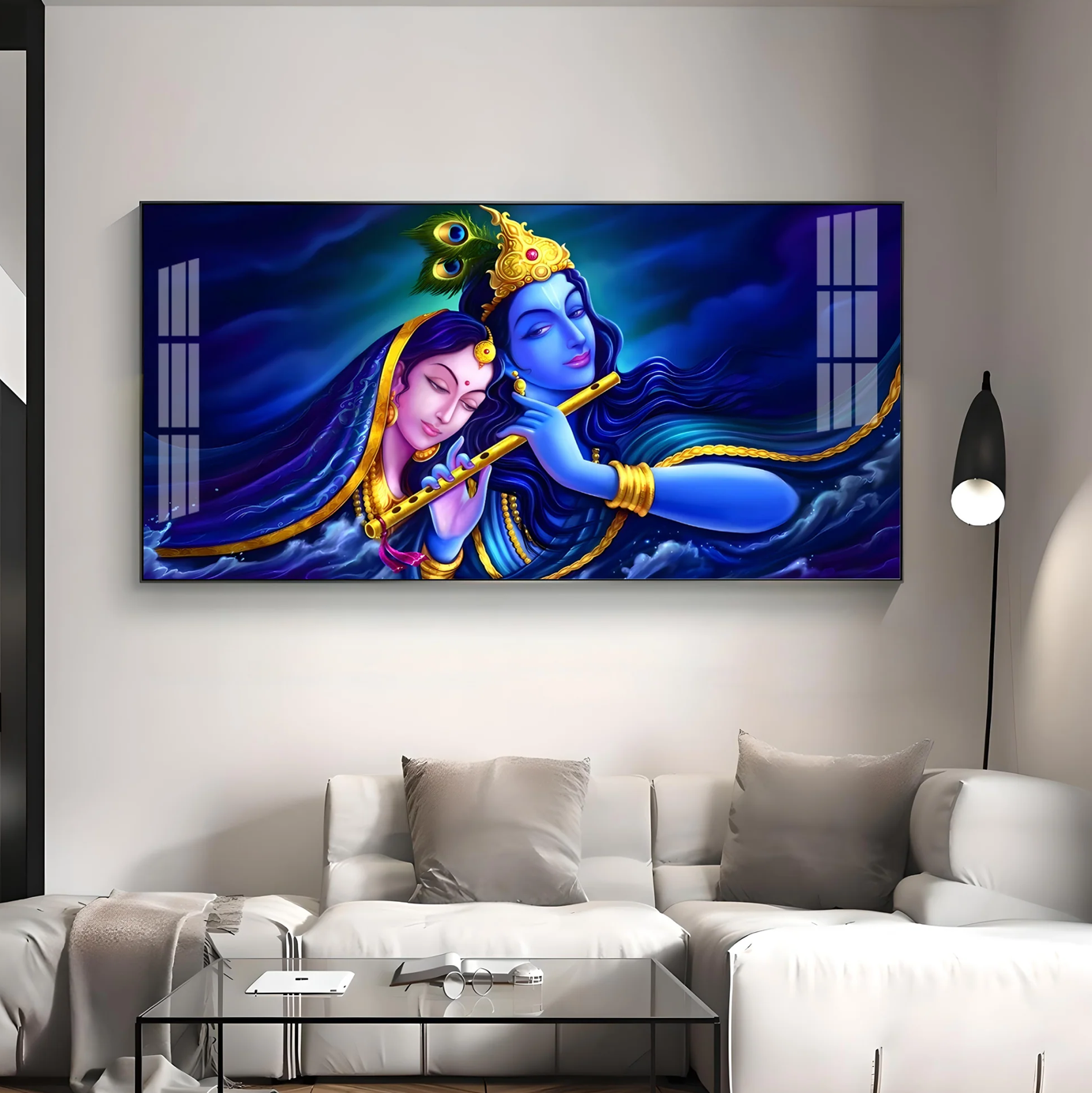 Credence Radha Krishna Love Premium Acrylic Horizontal Wall Art