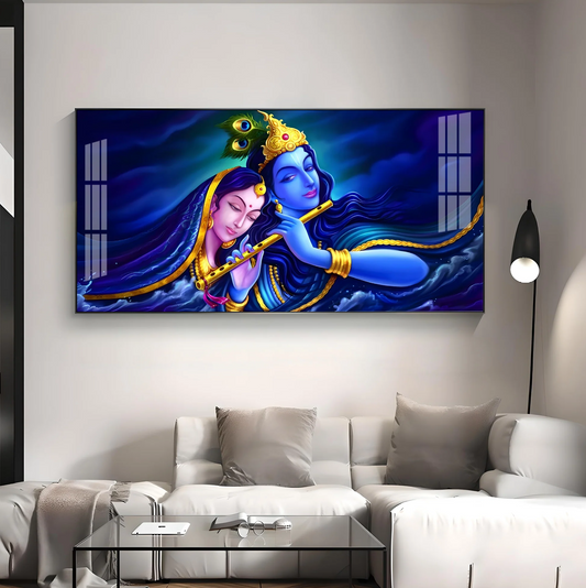 Credence Radha Krishna Love Premium Acrylic Horizontal Wall Art