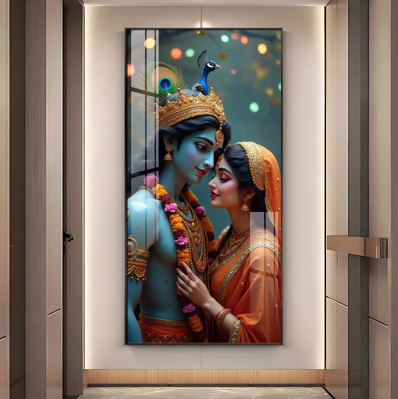 Radha Krishna Togetherness Premium Acrylic Wall Art