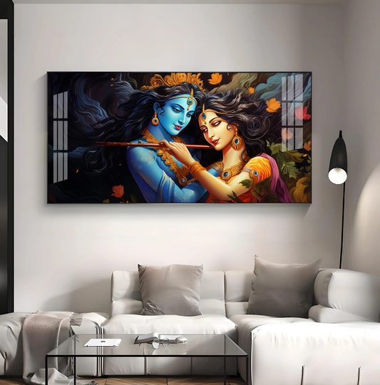 Unique Bond Of Radha Krishna Premium Acrylic Horizontal Wall Art