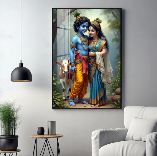 Krishna and Radha Togetherness Premium Acrylic Wall Art