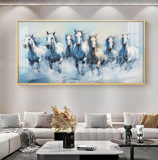Fairytale Seven Horses Premium Acrylic Horizontal Wall Art