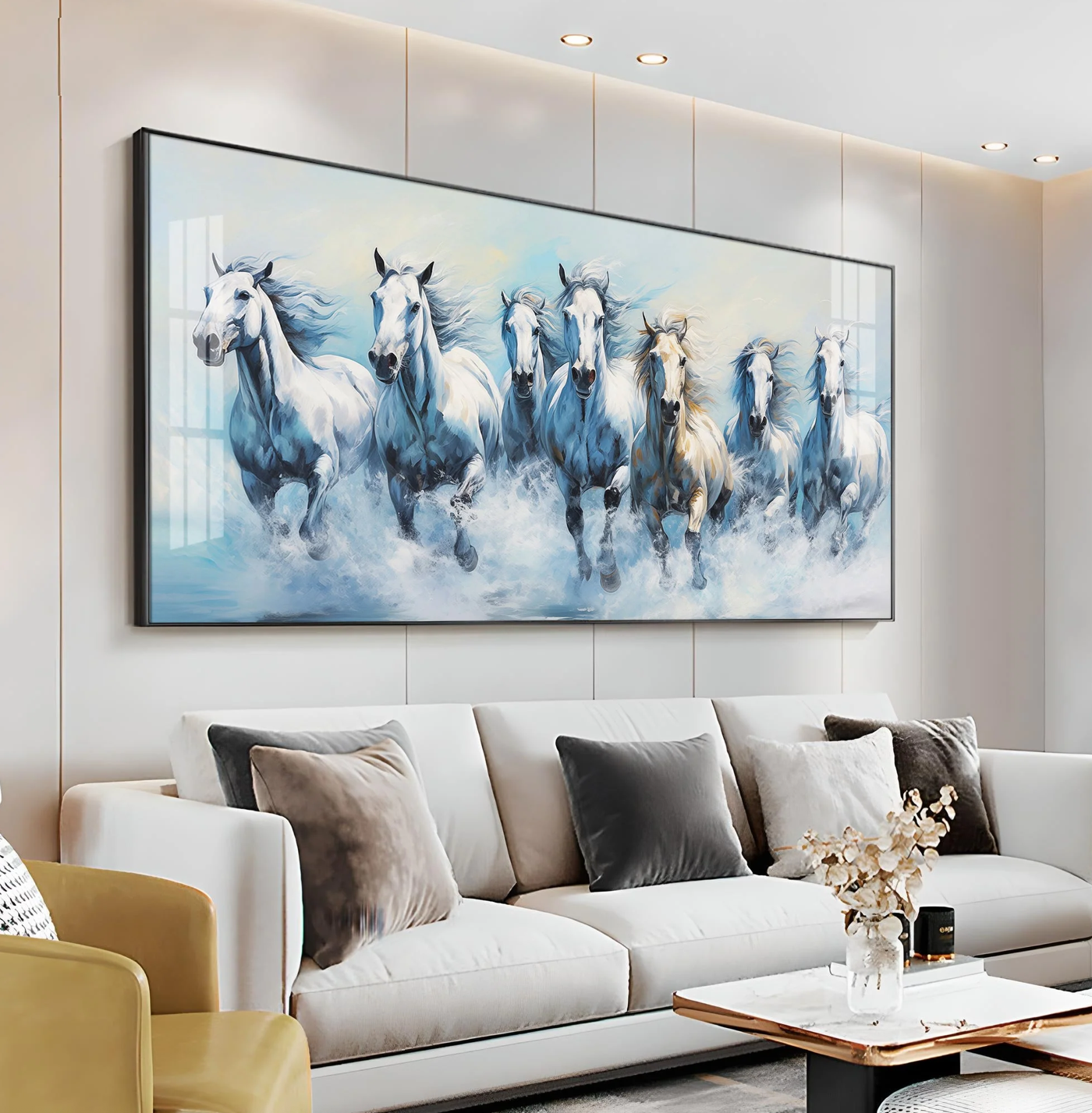 Fairytale Seven Horses Premium Acrylic Horizontal Wall Art
