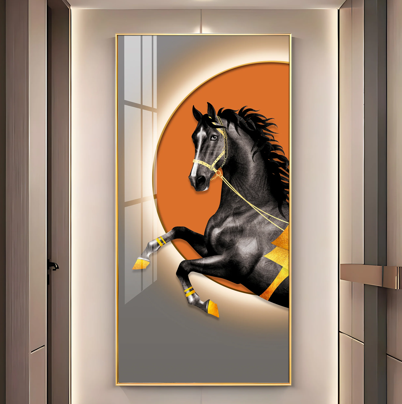 Luxury Court Horse Premium Acrylic Vertical Wall Art