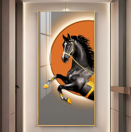 Luxury Court Horse Premium Acrylic Vertical Wall Art