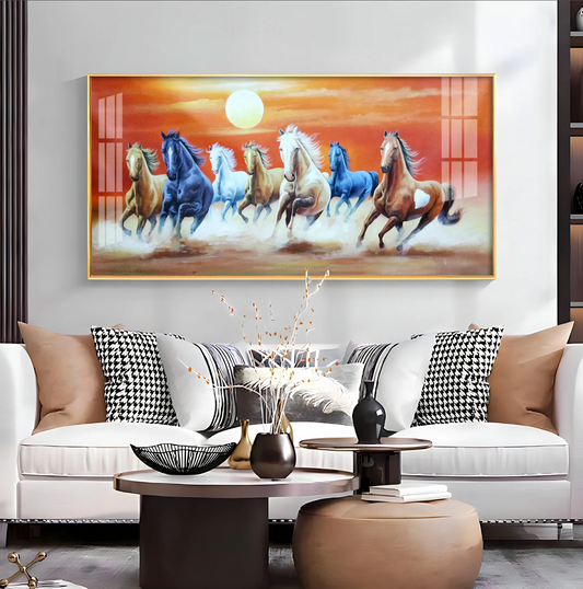 Energetic Horses Premium Acrylic Horizontal Wall Art
