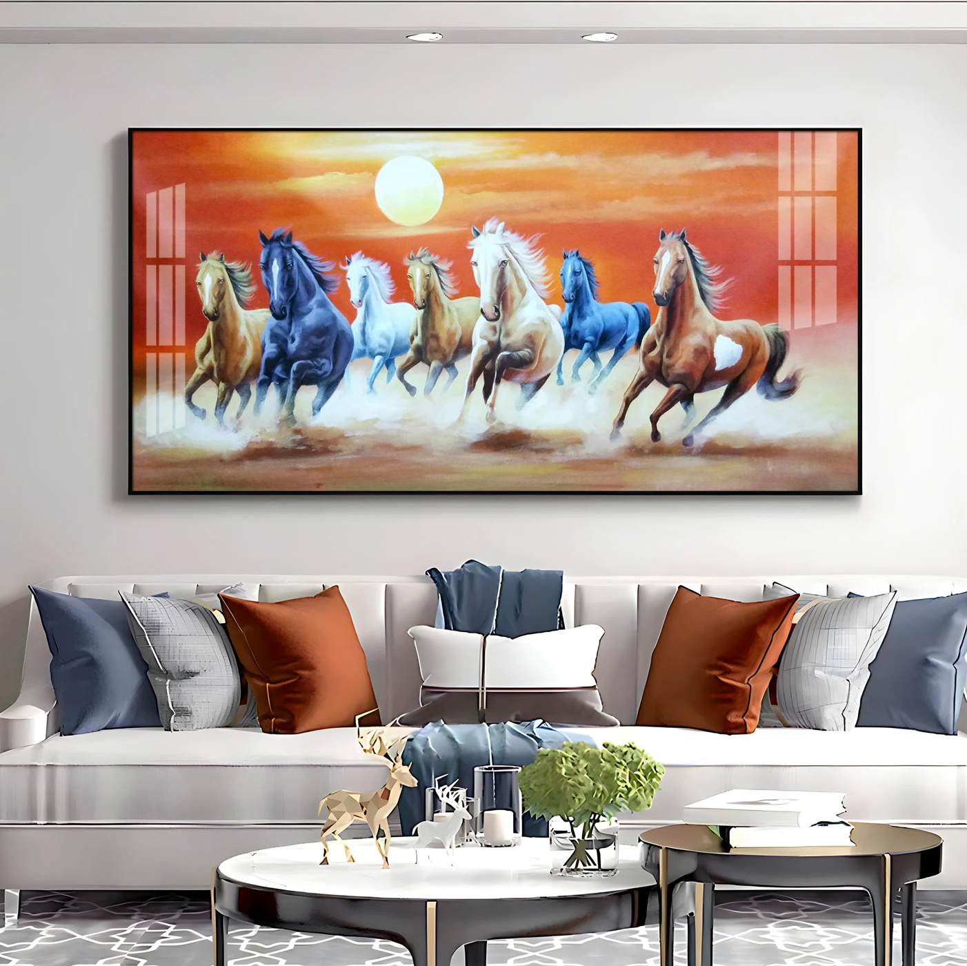 Energetic Horses Premium Acrylic Horizontal Wall Art