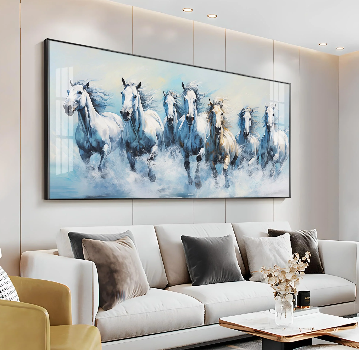 Fairytale Seven Horses Premium Acrylic Horizontal Wall Art