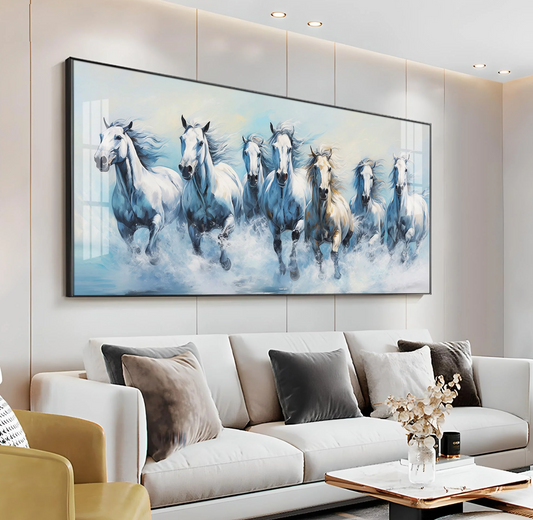 Fairytale Seven Horses Premium Acrylic Horizontal Wall Art