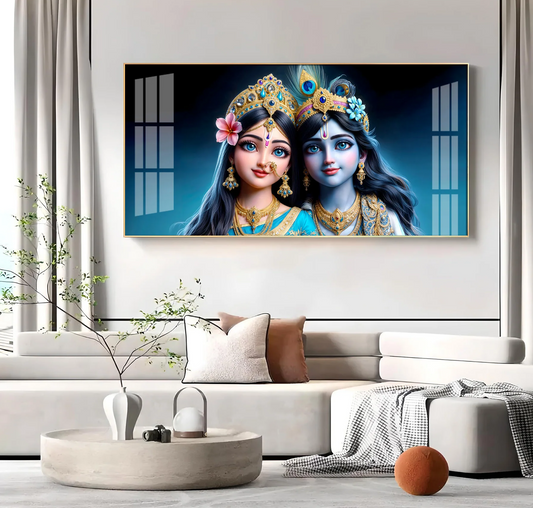 Krishna & Radha Serenity Premium Acrylic Horizontal Wall Art
