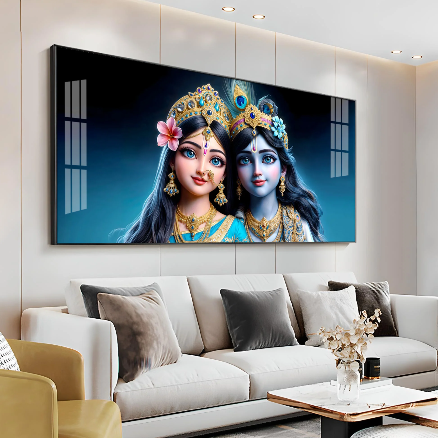 Krishna & Radha Serenity Premium Acrylic Horizontal Wall Art