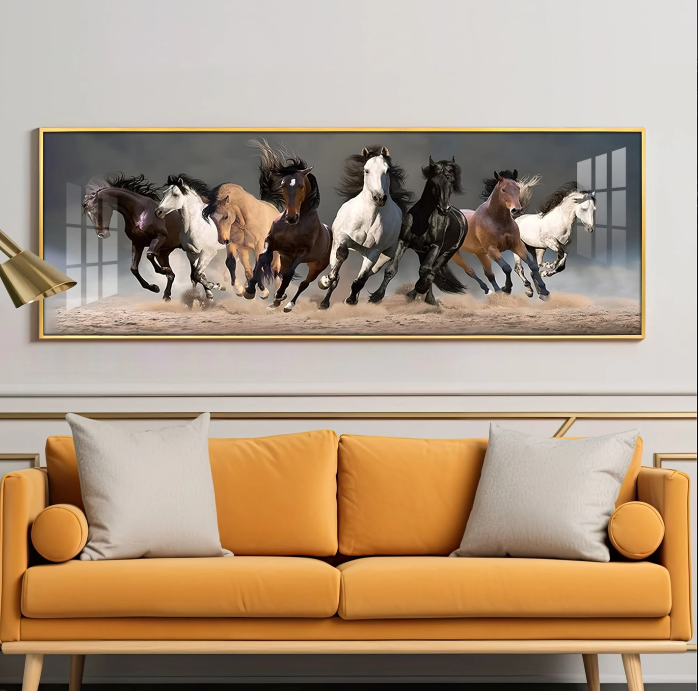 Running Horses Premium Acrylic Horizontal Wall Art