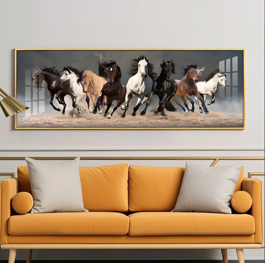 Running Horses Premium Acrylic Horizontal Wall Art