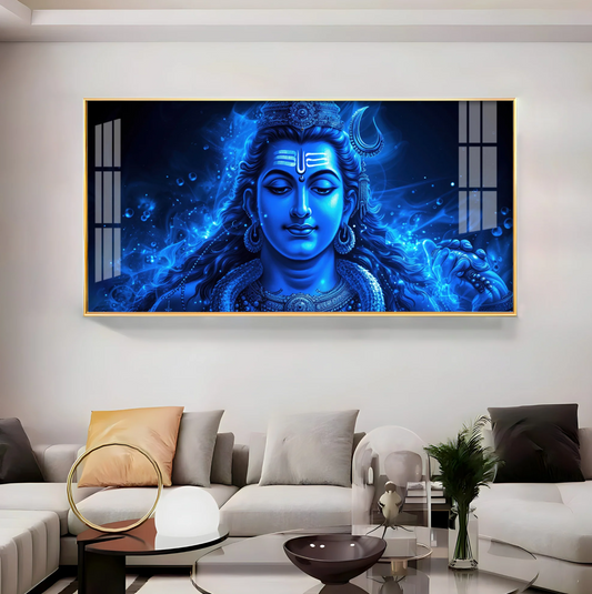 Lord Shiv Shakti Aura Premium Acrylic Horizontal Wall Art