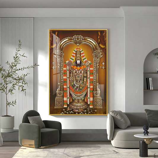 Majestic Lord Tirupati Balaji Premium Vertical Acrylic Wall Art