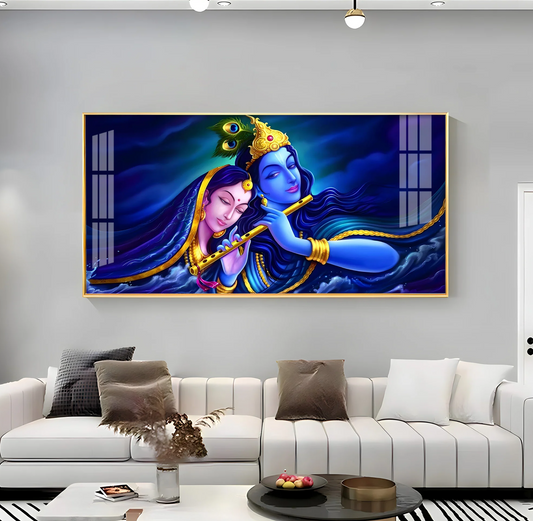 Credence Radha Krishna Love Premium Acrylic Horizontal Wall Art