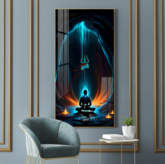 Jai Mahakal Premium Acrylic Vertical Wall Art