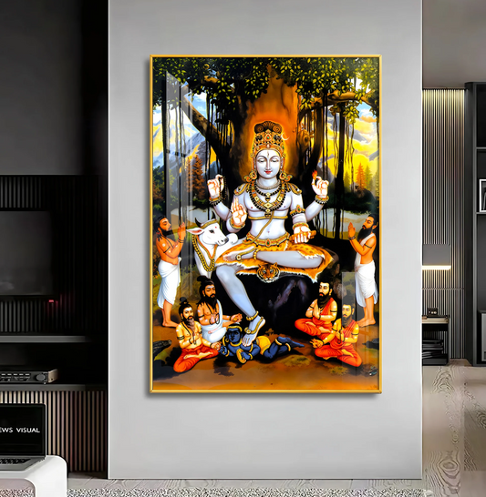 Dakshinamurthy In Lord Shiva Premium Acrylic Vertical Wall Art