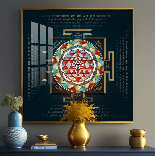 Laxmi Yantra Premium Acrylic Square Wall Art