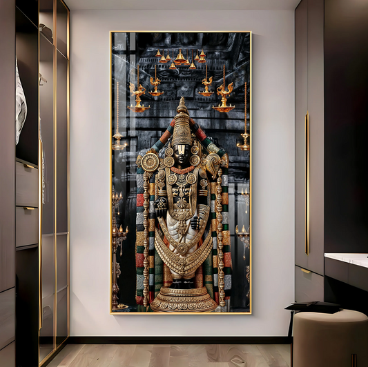 Lord Tirupati Premium Acrylic Vertical Wall Art