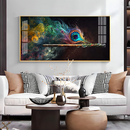 Divine Krishna Coverts Illumination Premium Acrylic Horizontal Wall Art