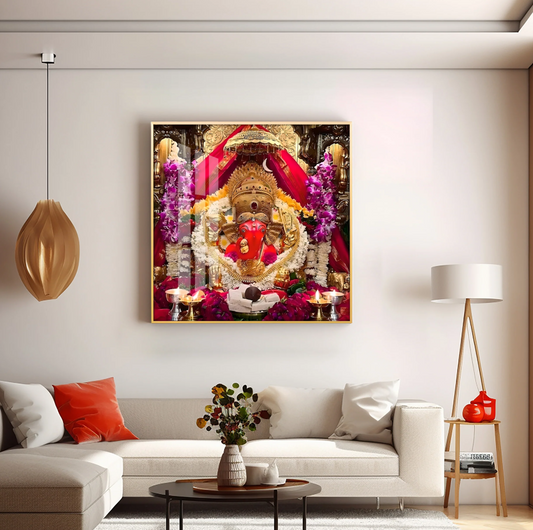 Shree Siddhivinayak Ganapati Premium Acrylic Square Wall Art