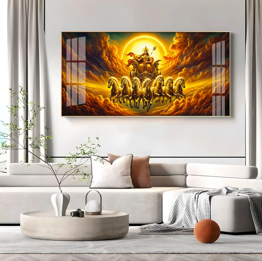 Surya Bhagwan Premium Acrylic Horizontal Wall Art