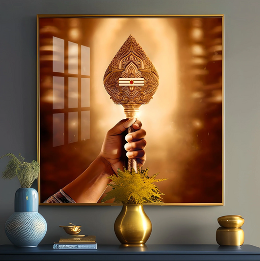 Lord Murugan Vel Premium Acrylic Square Wall Art