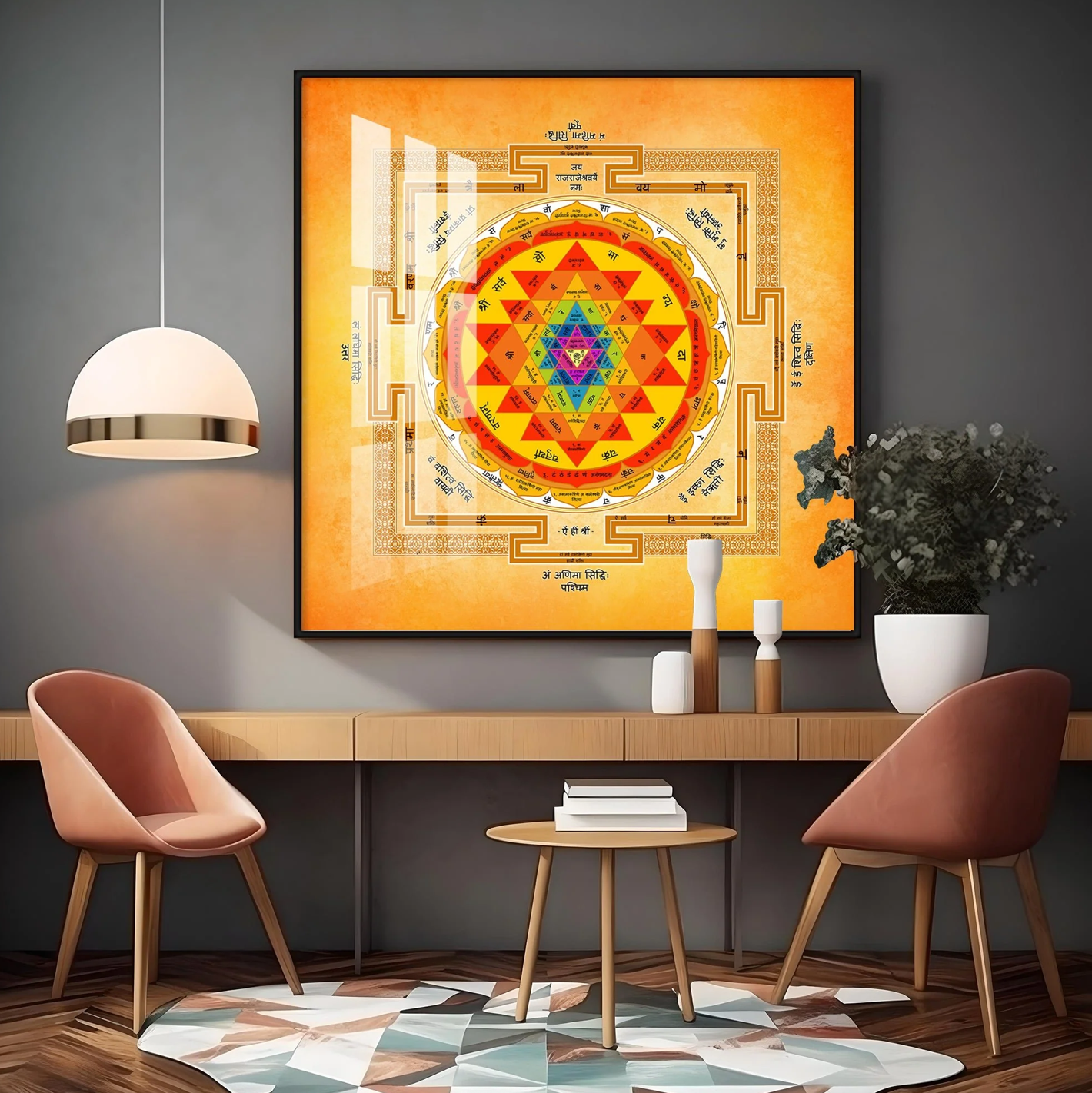 Shree Yantra Premium Acrylic Square Wall Art