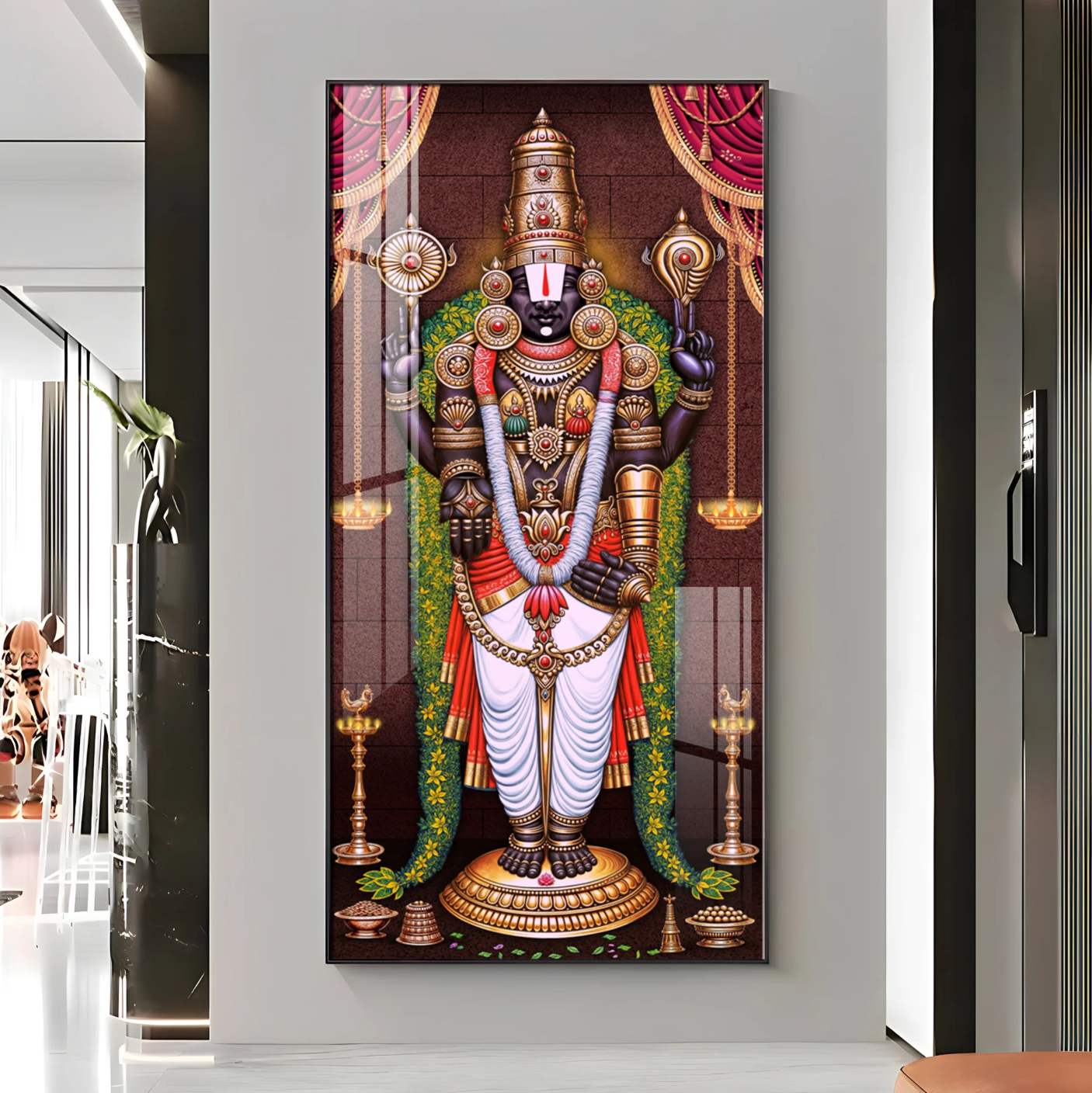 Lord Venkateswara Tirupati Balaji Premium Acrylic Vertical Wall Art