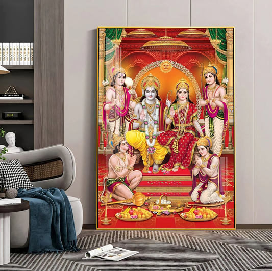 Shri Ram Darbar Premium Acrylic Vertical Wall Art