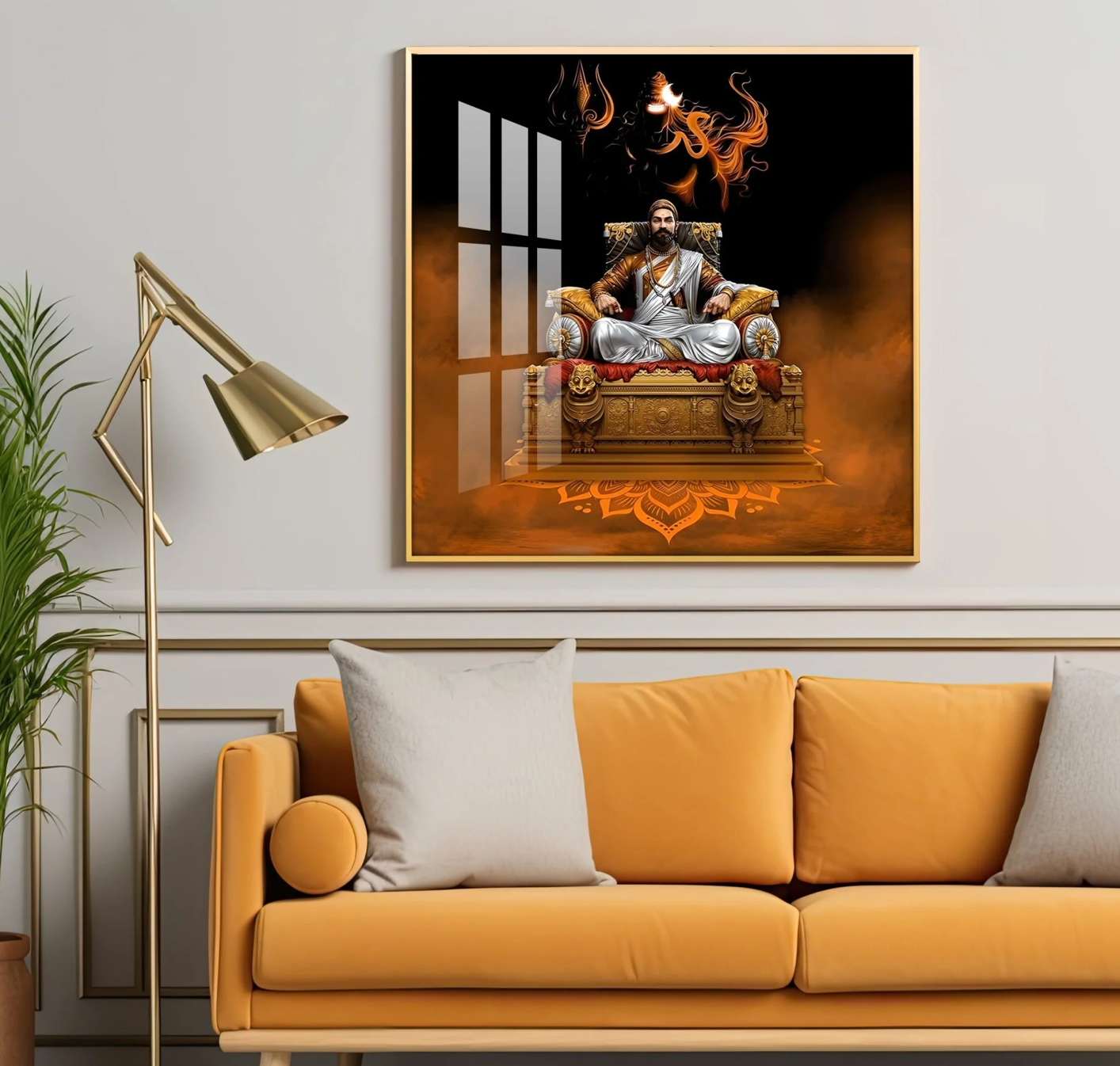 Maratha Warrior Shivaji Maharaj Premium Acrylic Square Wall Art