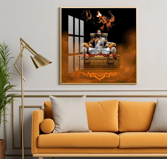 Maratha Warrior Shivaji Maharaj Premium Acrylic Square Wall Art