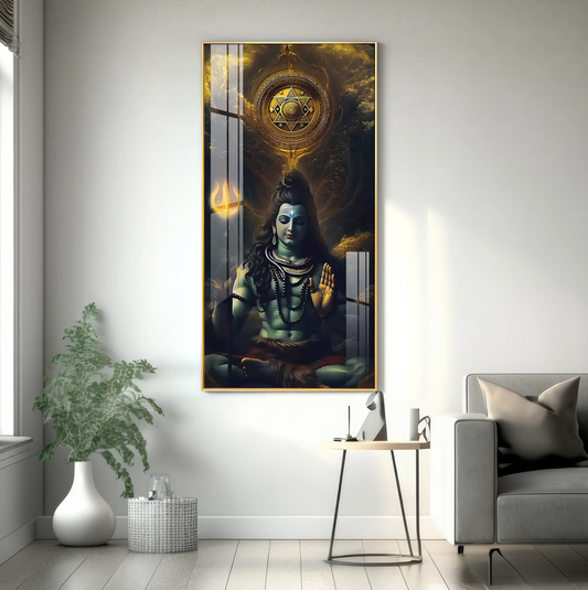 Shiv Saadhna Premium Acrylic Vertical Wall Art