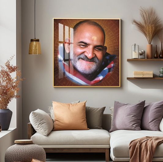 Neem Karoli Baba Premium Acrylic Square Wall Art