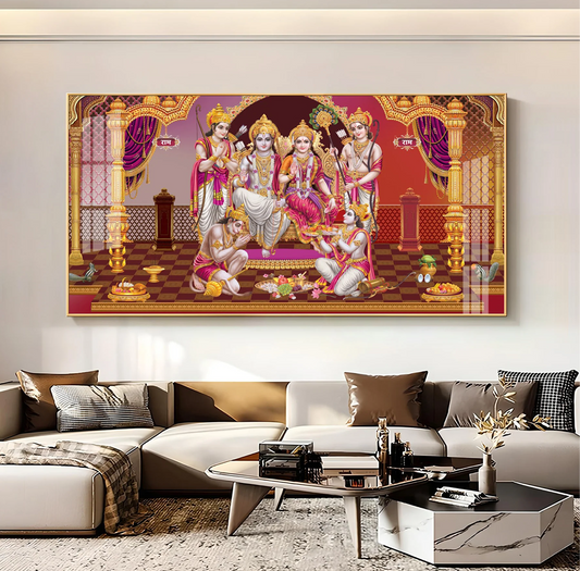 Shri Ram Darbar Premium Acrylic Horizontal Wall Art