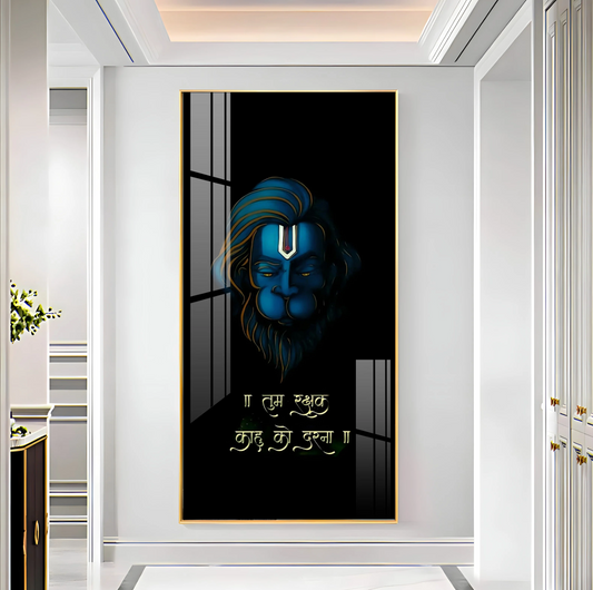 Jai Veer Hanuman Premium Acrylic Vertical Wall Art
