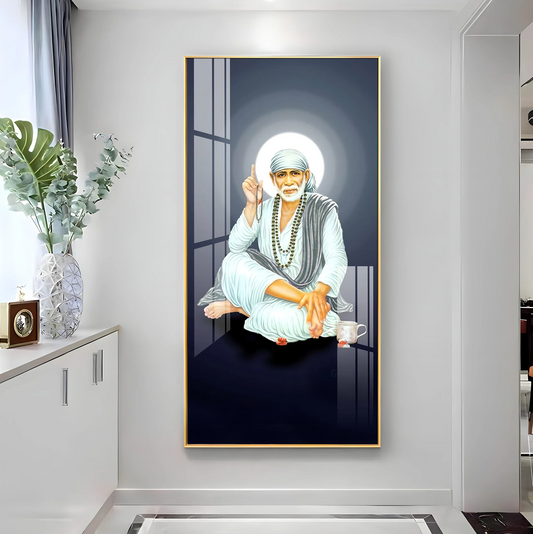 Om Sai Premium Acrylic Vertical Wall Art