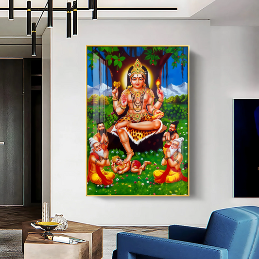 Lord Dakshinamurthy Premium Acrylic Vertical Wall Art