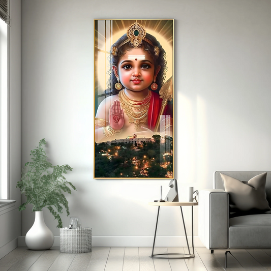 Lord Muruga Premium Acrylic Vertical Wall Art
