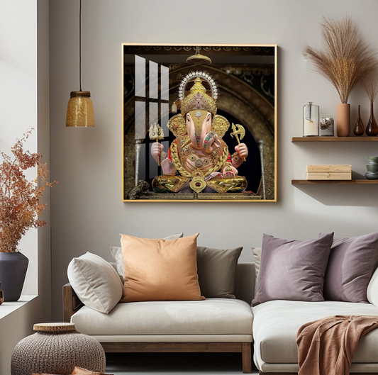 Lord Ganesh Serenity Premium Acrylic Square Wall Art