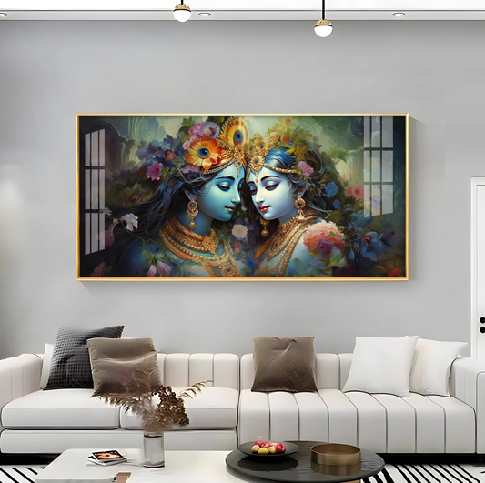 Krishna's Love For Radha Premium Acrylic Horizontal Wall Art