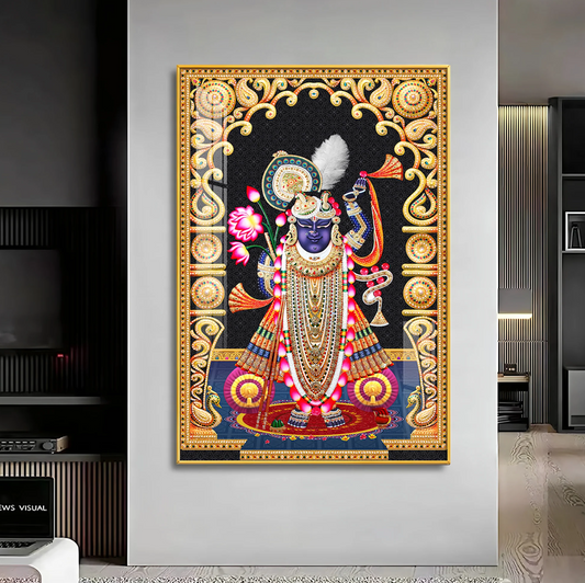 Celestial Krishna Premium Acrylic Vertical Wall Art