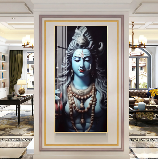 Shiv Shambhu Premium Acrylic Vertical Wall Art