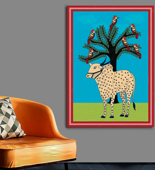 YF Amrit Mahal Cow Madhubani Painting