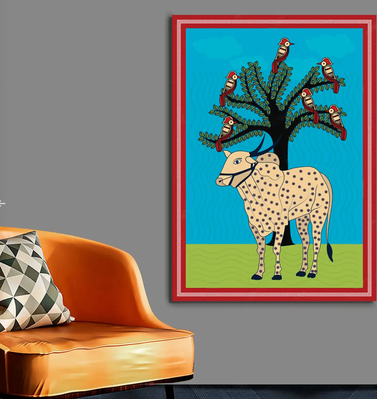 YF Amrit Mahal Cow Madhubani Painting