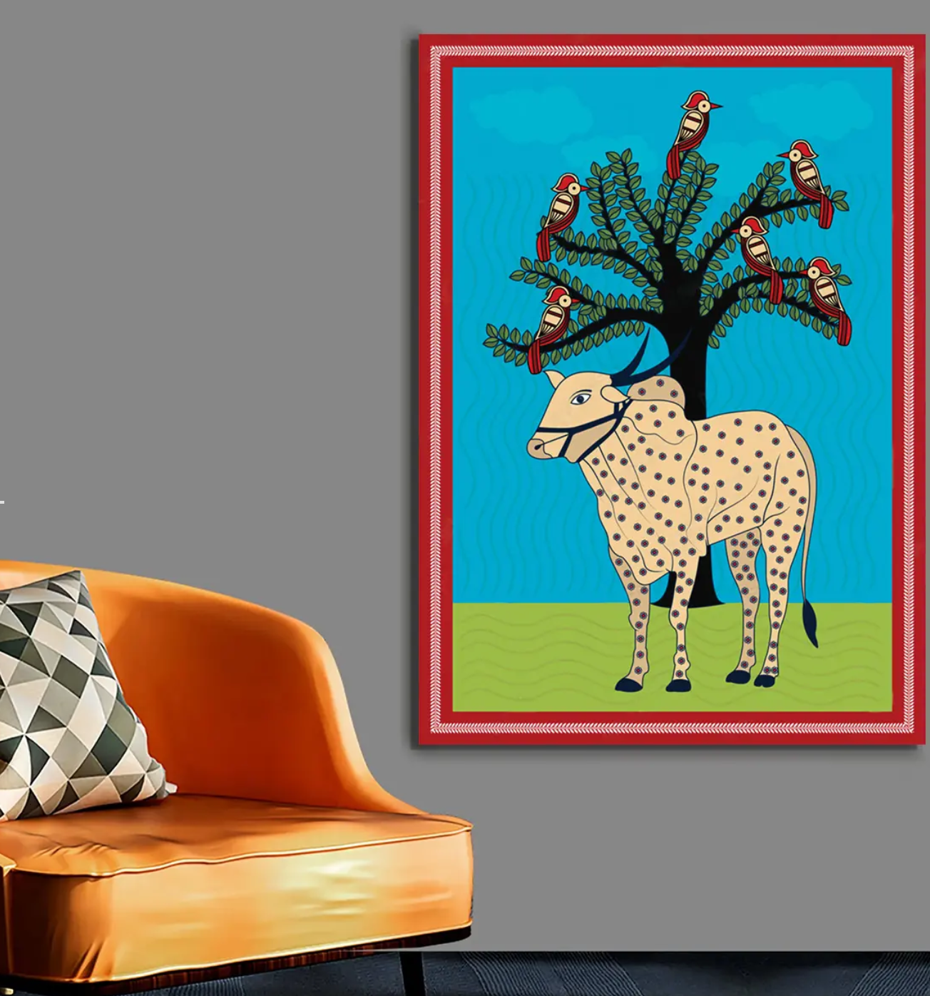 YF Amrit Mahal Cow Madhubani Painting