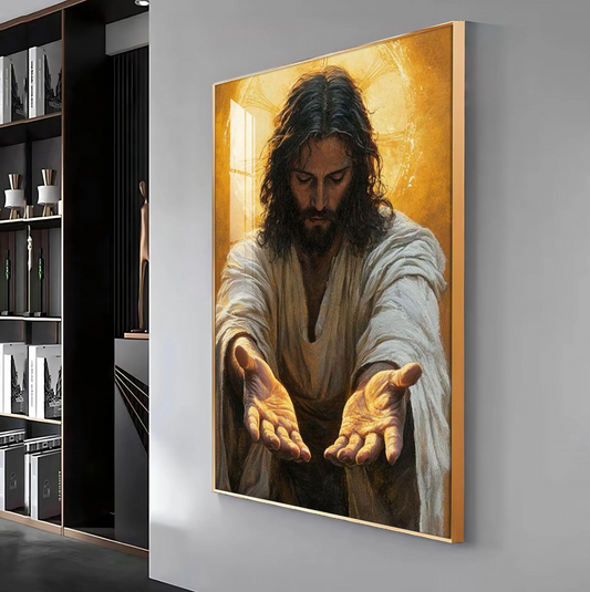 Faithful Jesus Hands Premium Acrylic Wall Art