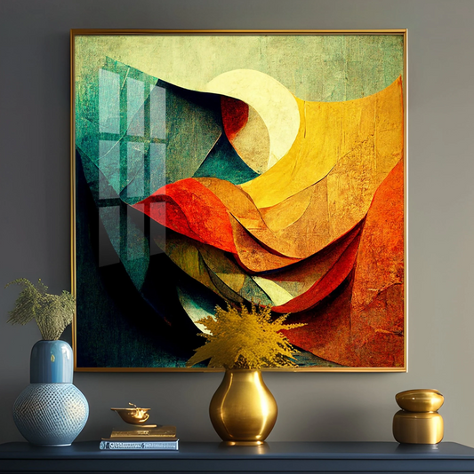 Abstract Contemporary Modern Watercolor Art Premium Acrylic Square Wall Art